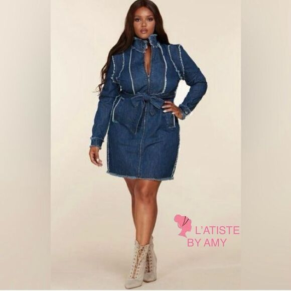 L’atiste by Amy Dresses & Skirts - ❤️NEW L’ATISTE BY AMY PLUS SIZE MINI DENIM DRESSES